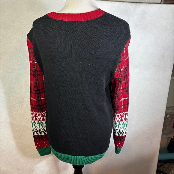 Ugly Holiday Sweater Let It Glow Reindeer Sunglasses Size Large L Christmas - Picture 2 of 6